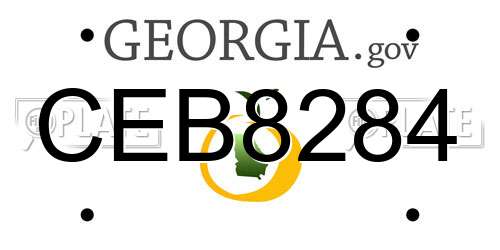 CEB8284 Georgia License Plate