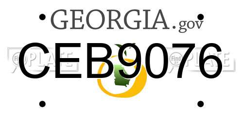 CEB9076 Georgia License Plate