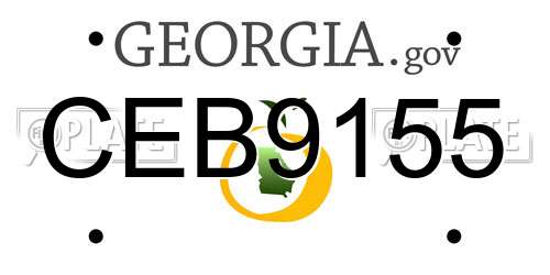 CEB9155 Georgia License Plate