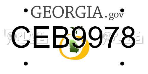 CEB9978 Georgia License Plate