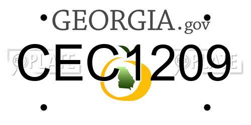 CEC1209 Georgia License Plate