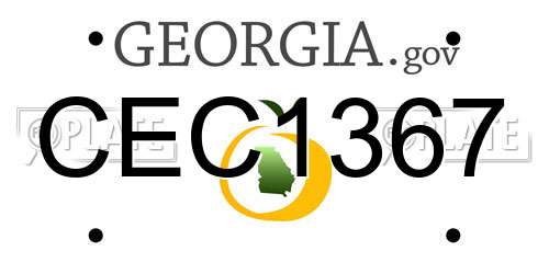 CEC1367 Georgia License Plate