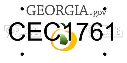 CEC1761 Georgia License Plate