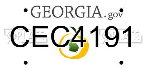 CEC4191 Georgia License Plate