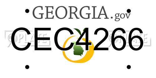 CEC4266 Georgia License Plate