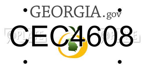 CEC4608 Georgia License Plate