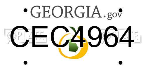 CEC4964 Georgia License Plate
