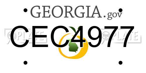 CEC4977 Georgia License Plate