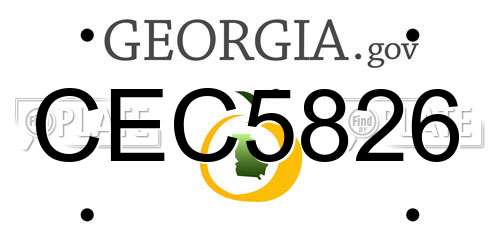 CEC5826 Georgia License Plate