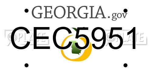 CEC5951 Georgia License Plate