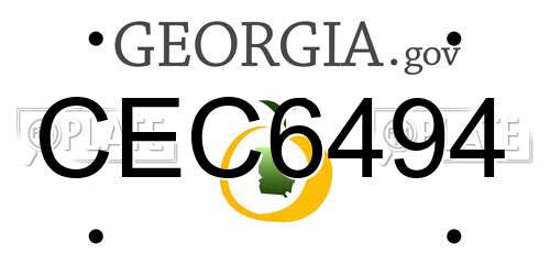 CEC6494 Georgia License Plate