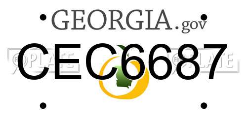 CEC6687 Georgia License Plate