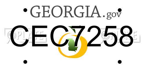 CEC7258 Georgia License Plate