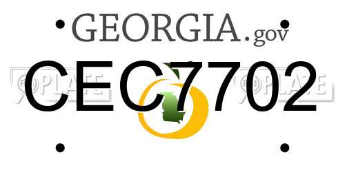 CEC7702 Georgia License Plate