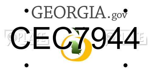 CEC7944 Georgia License Plate