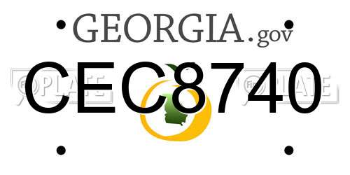 CEC8740 Georgia License Plate
