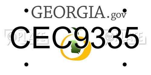 CEC9335 Georgia License Plate
