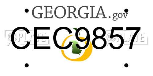 CEC9857 Georgia License Plate