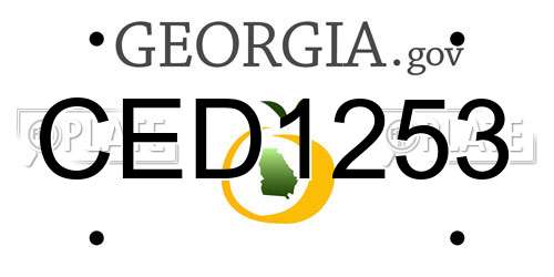 CED1253 Georgia License Plate