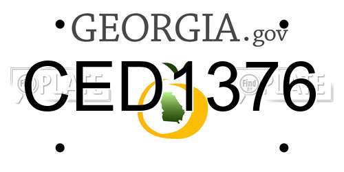 CED1376 Georgia License Plate