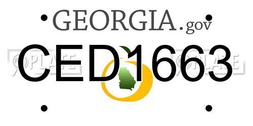 CED1663 Georgia License Plate