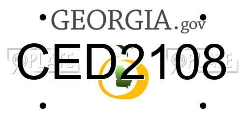 CED2108 Georgia License Plate