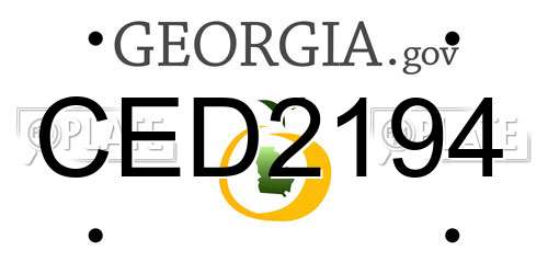 CED2194 Georgia License Plate