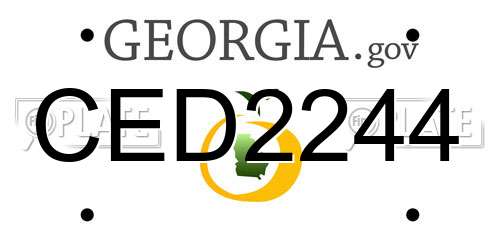 CED2244 Georgia License Plate