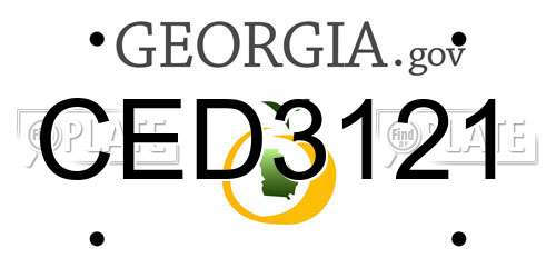 CED3121 Georgia License Plate