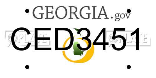CED3451 Georgia License Plate