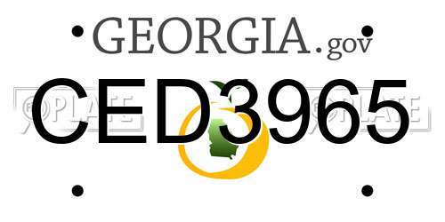 CED3965 Georgia License Plate
