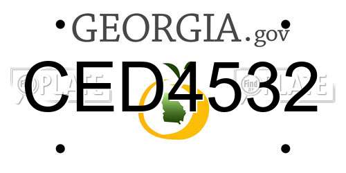 CED4532 Georgia License Plate
