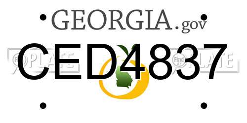 CED4837 Georgia License Plate