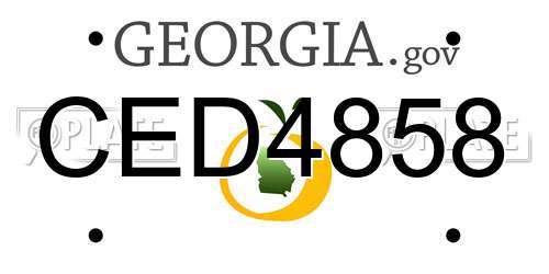 CED4858 Georgia License Plate