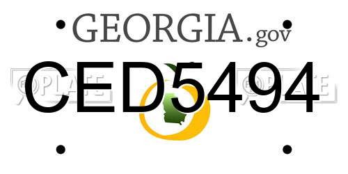 CED5494 Georgia License Plate