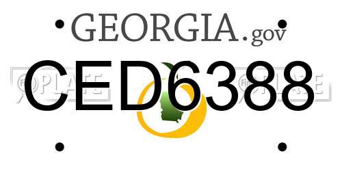 CED6388 Georgia License Plate