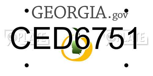 CED6751 Georgia License Plate