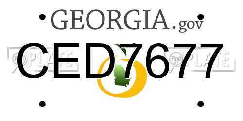 CED7677 Georgia License Plate