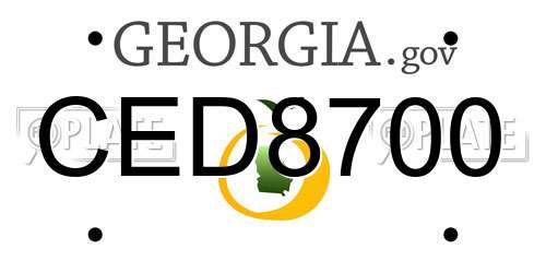 CED8700 Georgia License Plate
