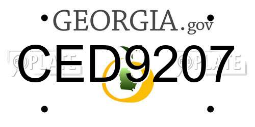 CED9207 Georgia License Plate