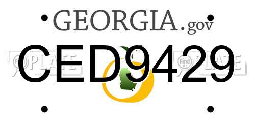 CED9429 Georgia License Plate