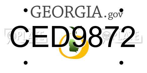 CED9872 Georgia License Plate