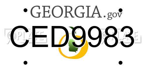 CED9983 Georgia License Plate