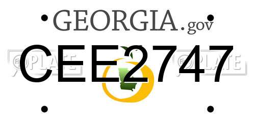 CEE2747 Georgia License Plate