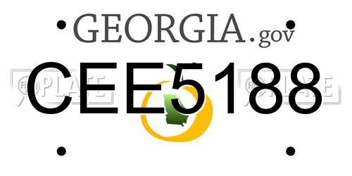 CEE5188 Georgia License Plate