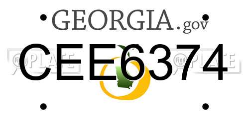 CEE6374 Georgia License Plate