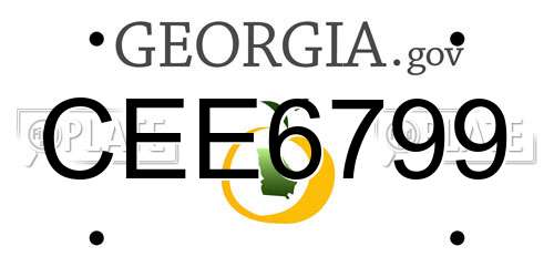 CEE6799 Georgia License Plate