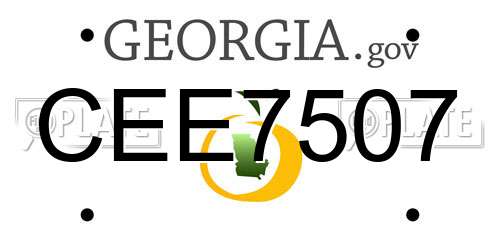CEE7507 Georgia License Plate