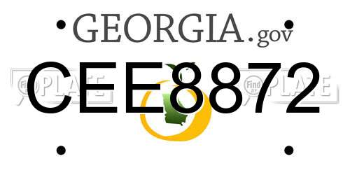 CEE8872 Georgia License Plate