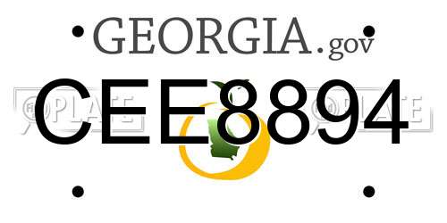 CEE8894 Georgia License Plate